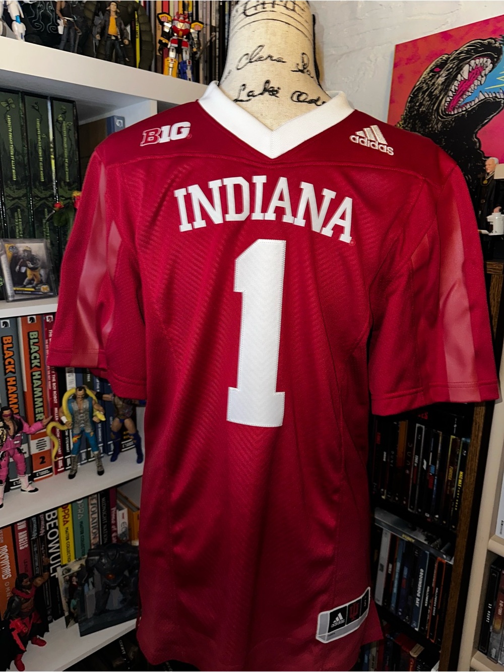 adidas Indiana Red and White #1 Football Jersey